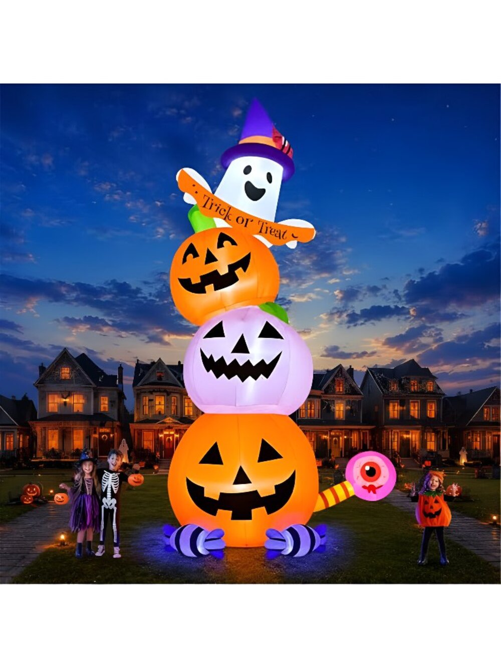 20FT Tall Halloween Inflatables Pumpkin Ghost
